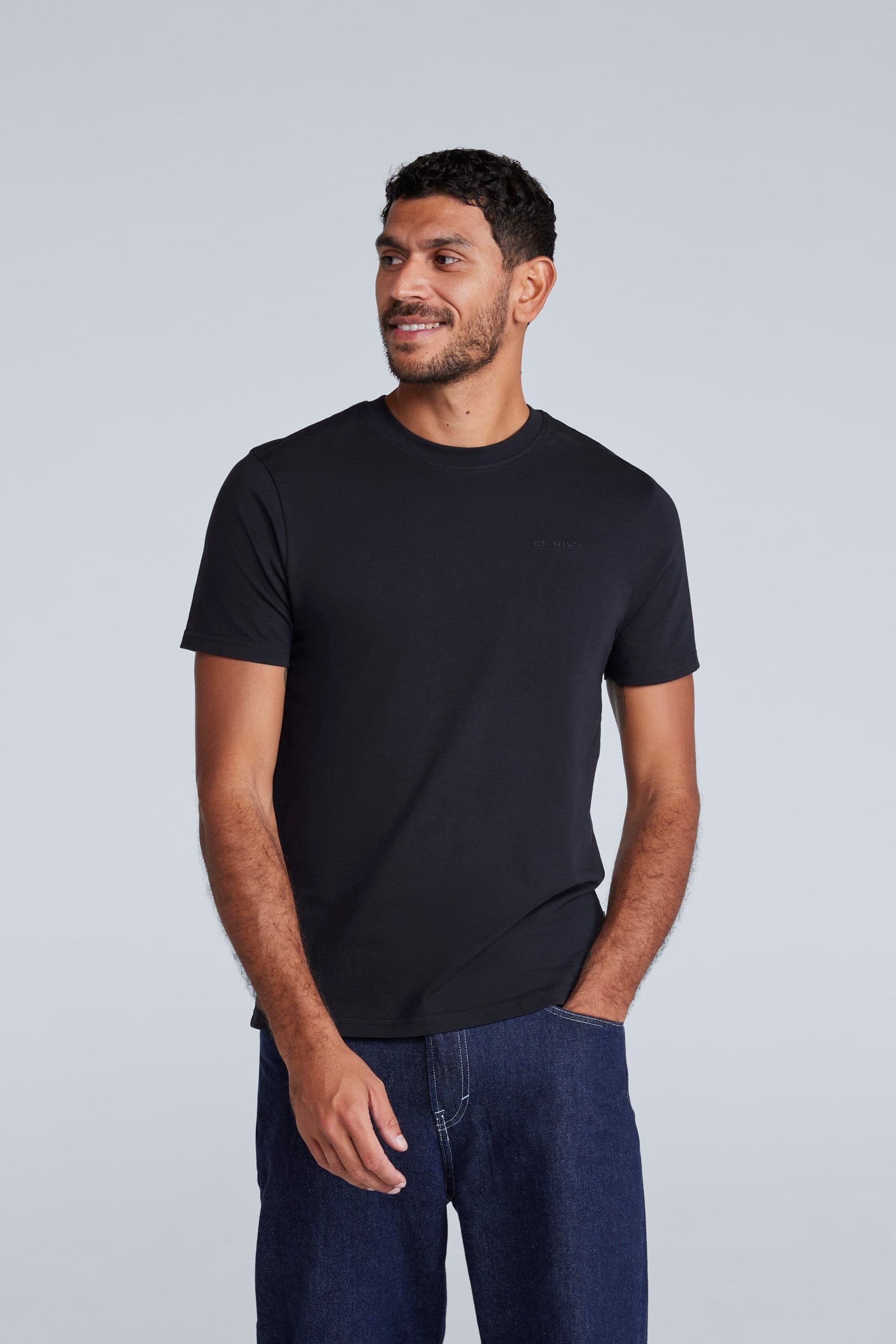 Animal Animal Men's 'Icon' Lightweight Comfortable Short Sleeve Casual Slim Fit T-Shirt in Black