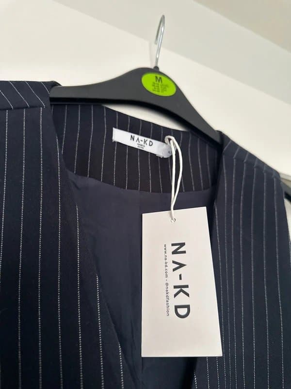 ASOS NA-KD navy pinstripe waistcoat BNWT