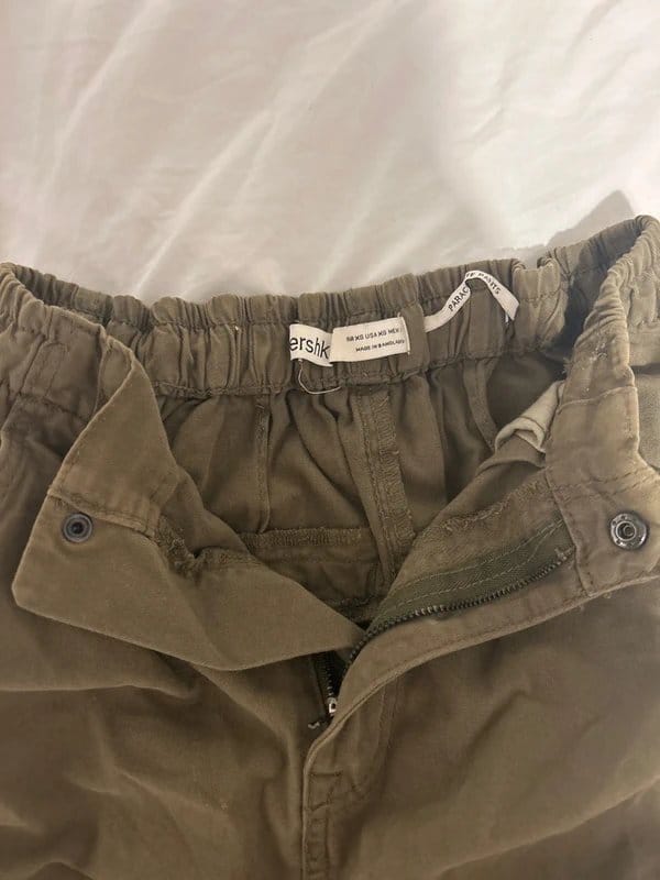 Bershka Khaki Wide Cargo Pants