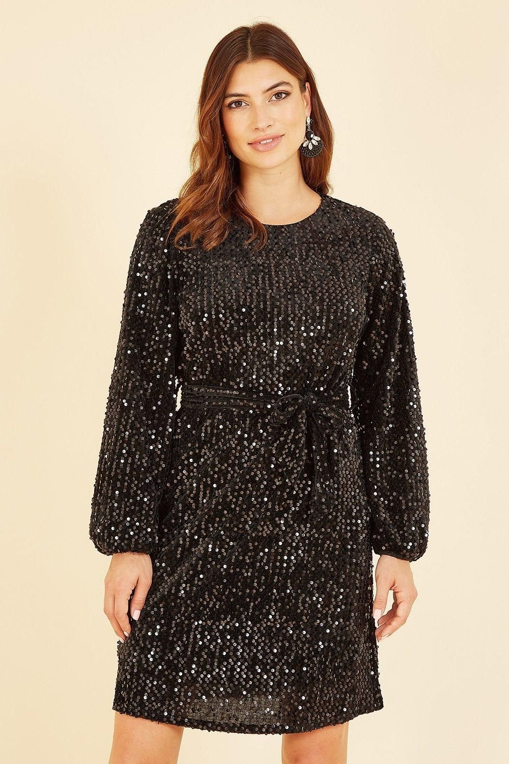 Mela Mela Women's Black Sequin Smock Dress - 2