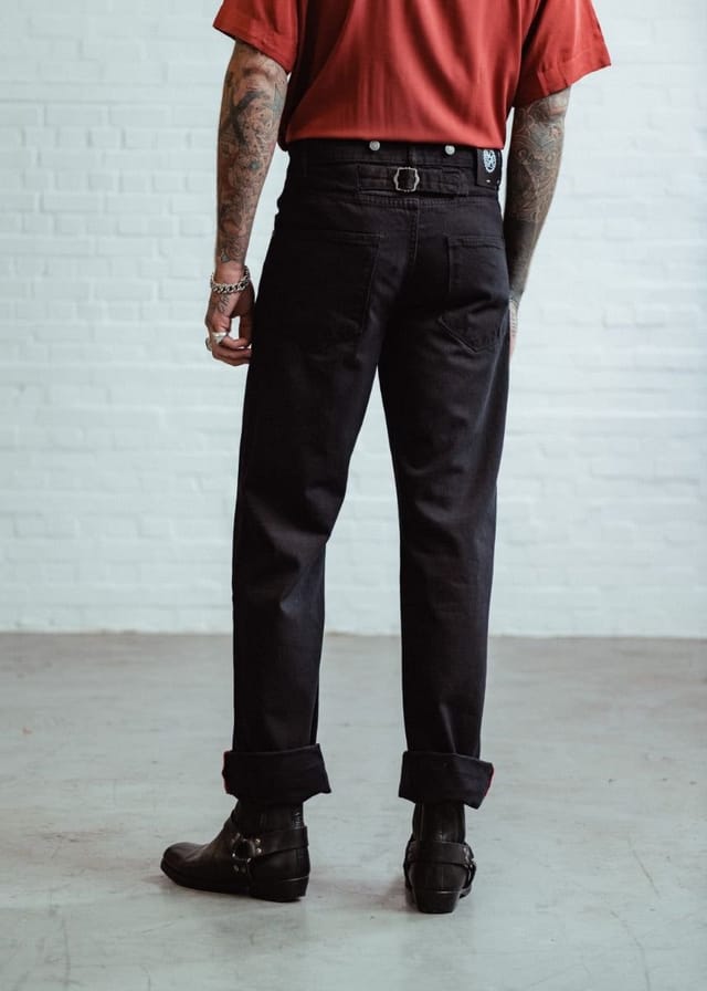 Chet Rock Chet Rock Loose Larry Men's Black Loose Fit Raw Denim 5 Pocket Jeans - 3