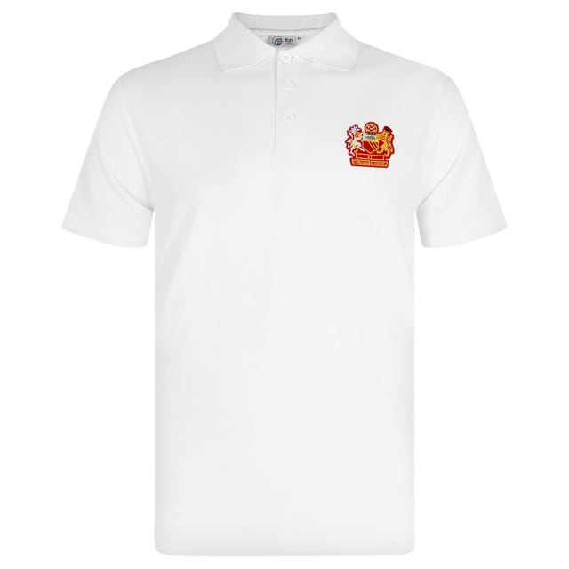 fan originals fan originals Men's Adults Manchester Crest Retro Polo Shirt in White - 2