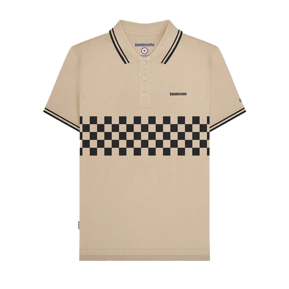 Lambretta Lambretta Men's SS25 Two Tone Tipped Polo Shirt in Stone - 2