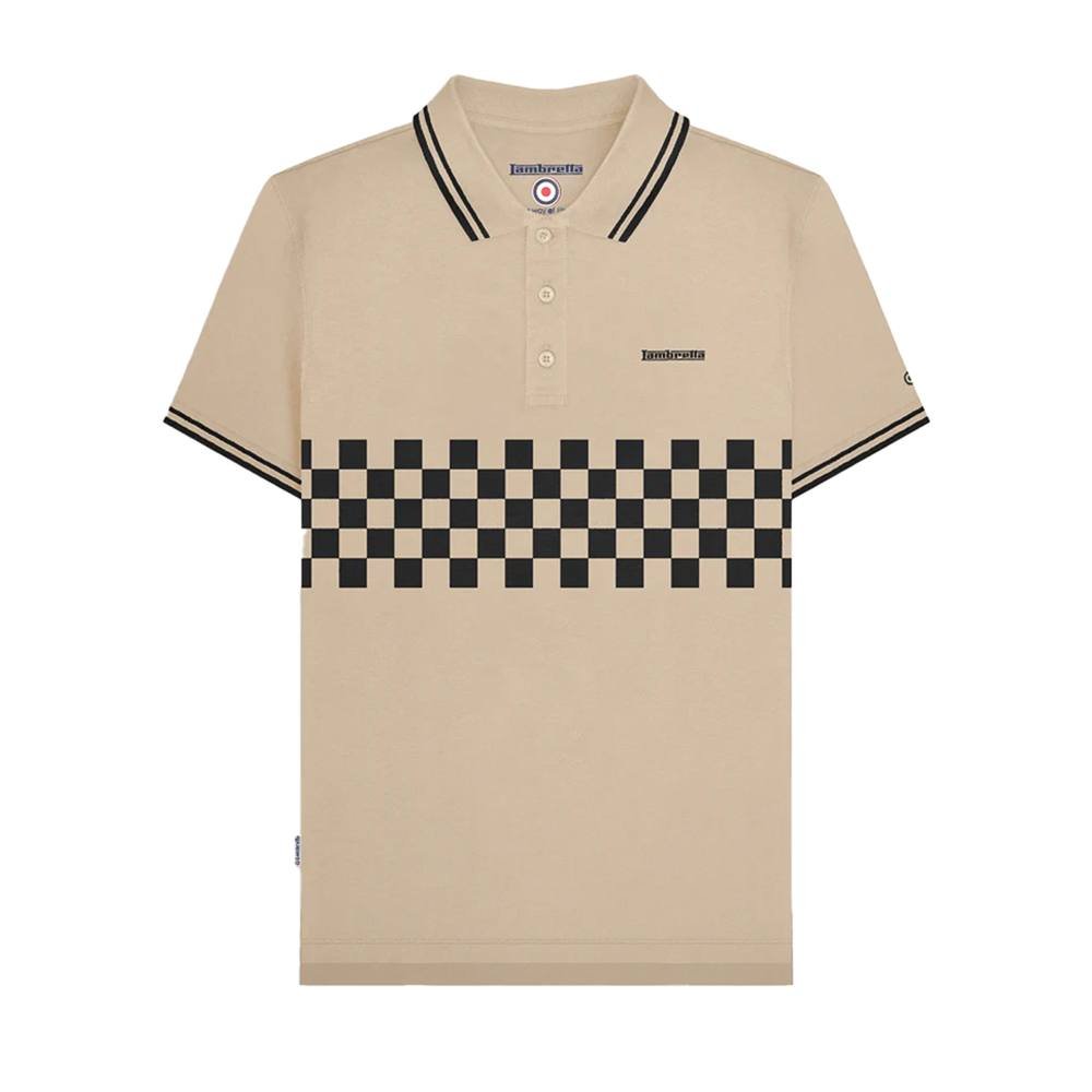 Lambretta Lambretta Men's SS25 Two Tone Tipped Polo Shirt in Stone - 4