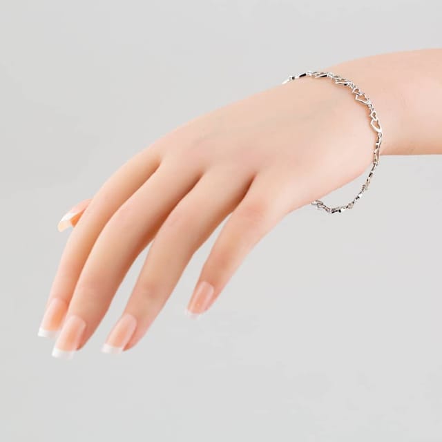 T.H.Baker T.H.Baker Women's Sterling Silver Open Heart 7.5 Inch Bracelet B613528 - 2