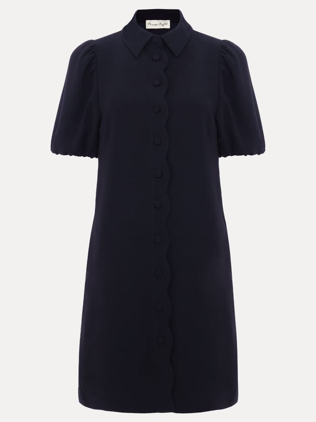 Phase Eight Phase Eight Women's Candice Scallop Detail Shirt Dress in Dark Navy - 2