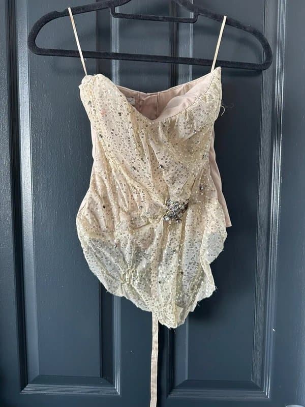 New Look New look gold sequin embellished corset top - UK size 8