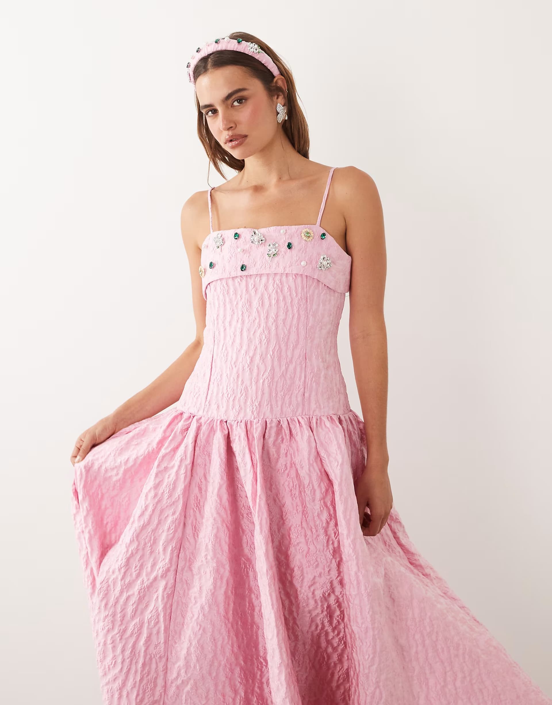ASOS Dream Sister Jane Posy jacquard co-ord in pink