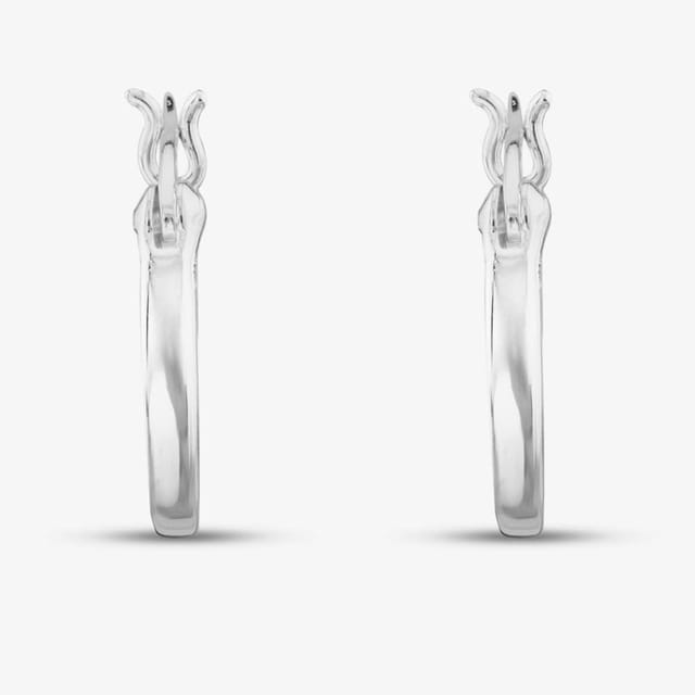 T.H.Baker T.H.Baker Women's Sterling Silver 15mm Square-Tube Hoop Earrings 8.53.9259 - 2
