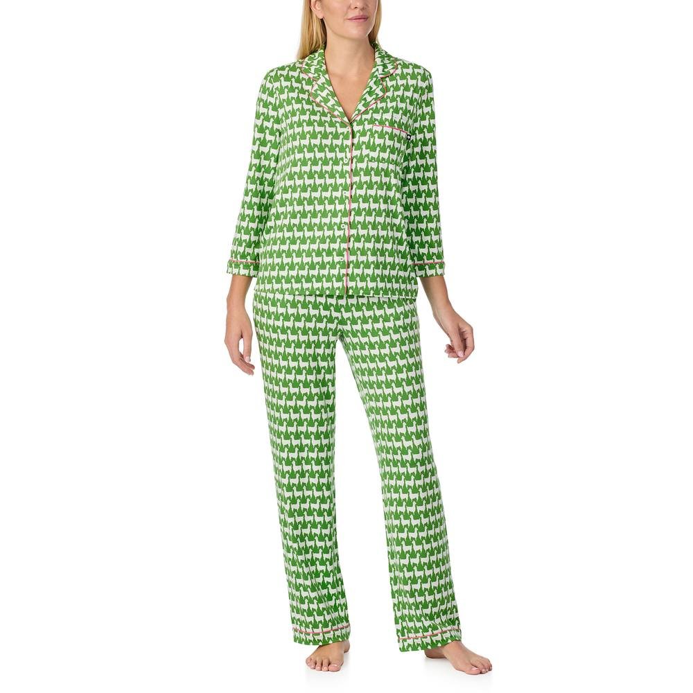 kate spade new york Kate Spade New York Women's KS new york 3/4 sleeve long pj in llamas in Light Green - 2