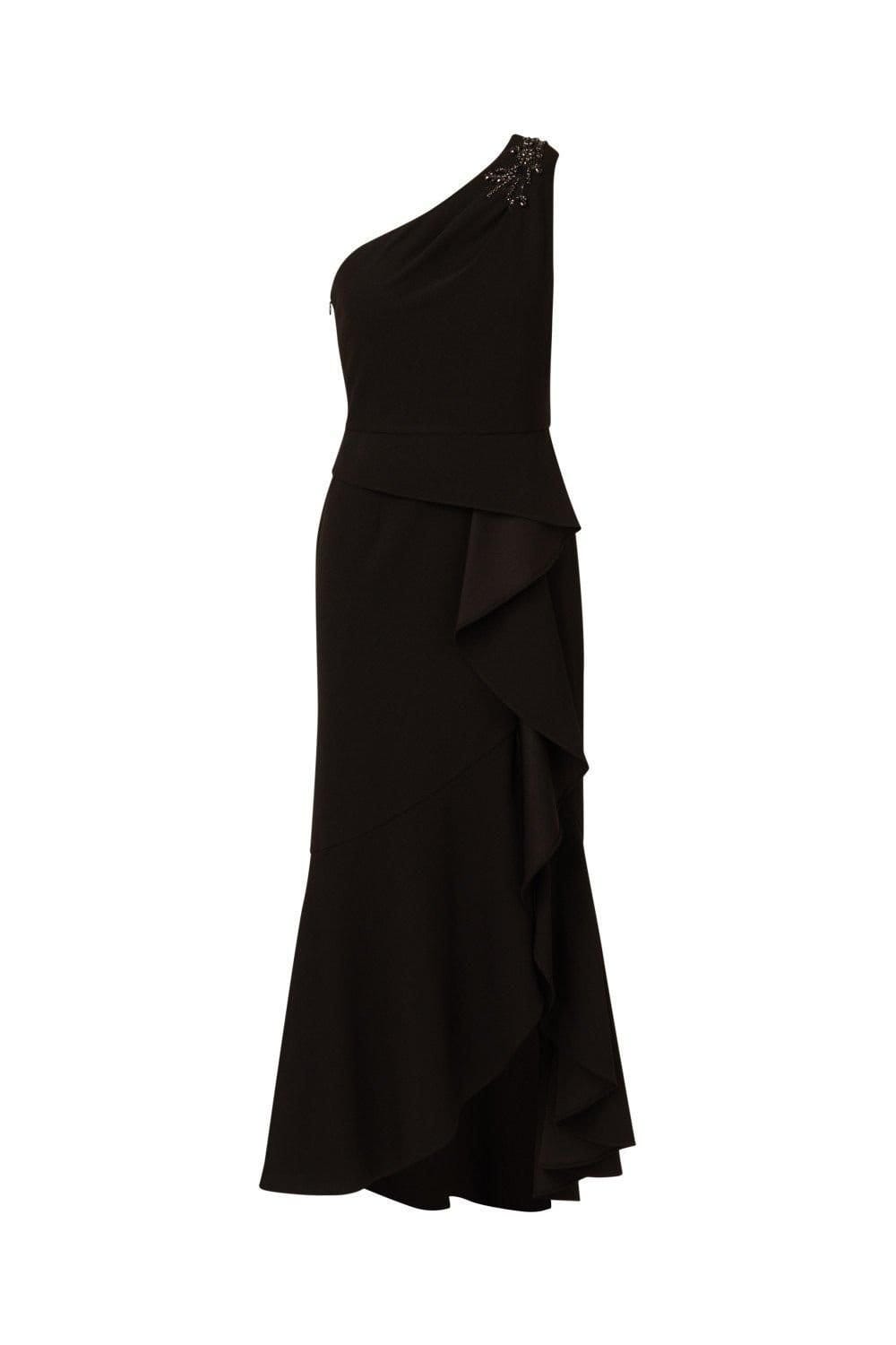 Papell Studio Papell Studio Women's Beaded Knit Crepe Gown in Black - 4