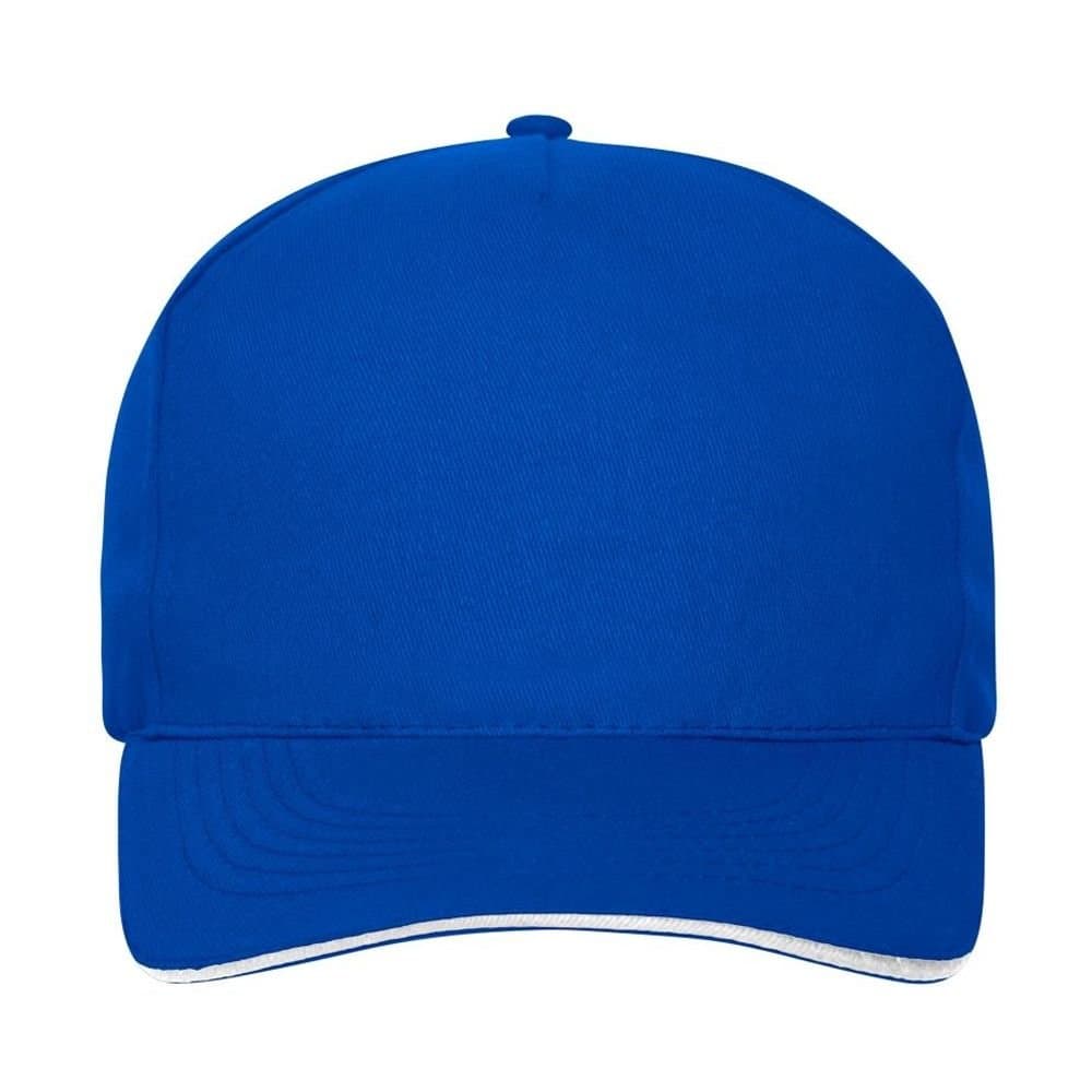 Myrtle Beach Myrtle Beach Men's 5 Panel Cotton Sandwich Peak Cap in Mid Blue