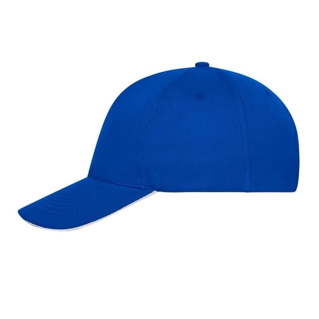 Myrtle Beach Myrtle Beach Men's 5 Panel Cotton Sandwich Peak Cap in Mid Blue - 3