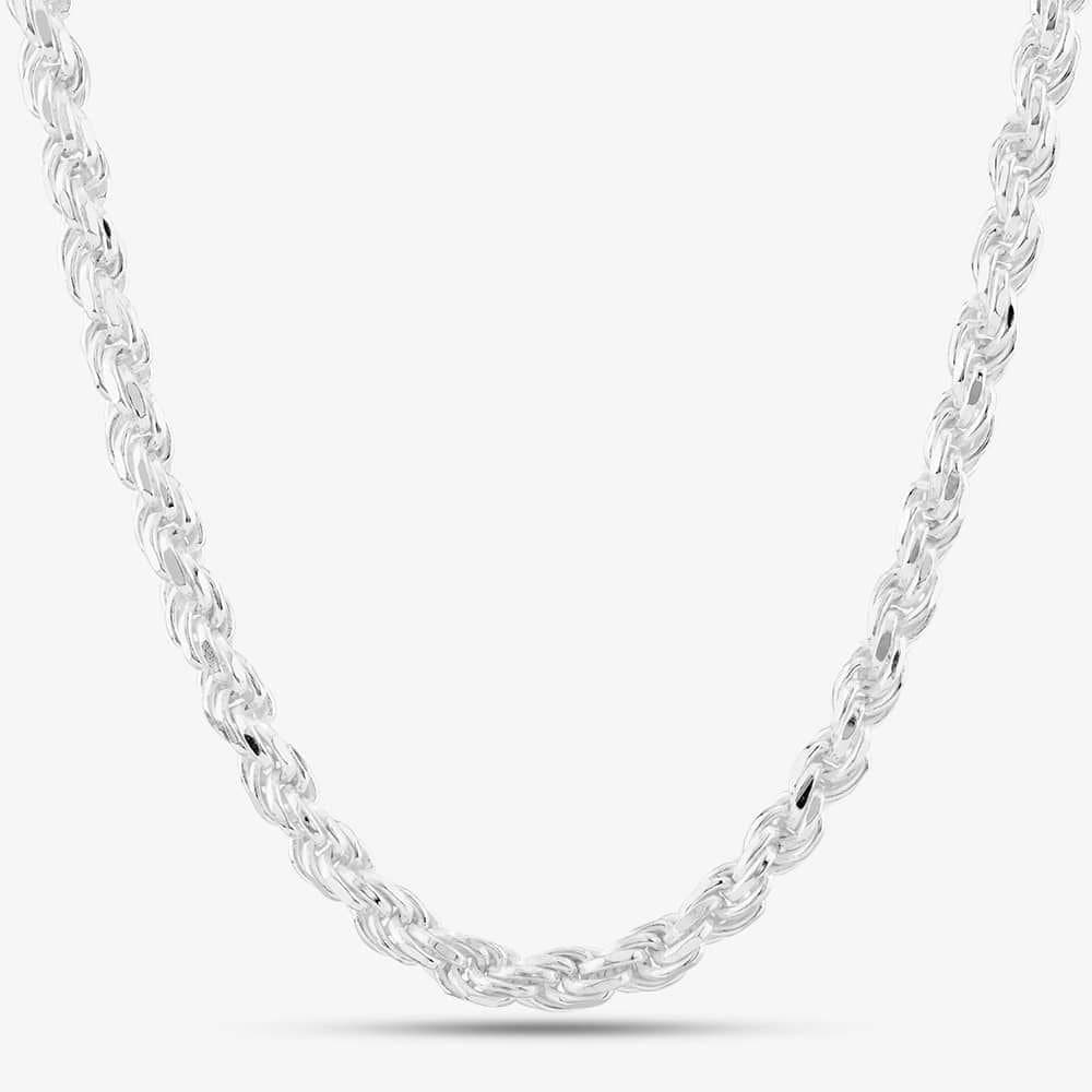 T.H.Baker T.H.Baker Silver 20 Inch Thick Rope Chain Necklace