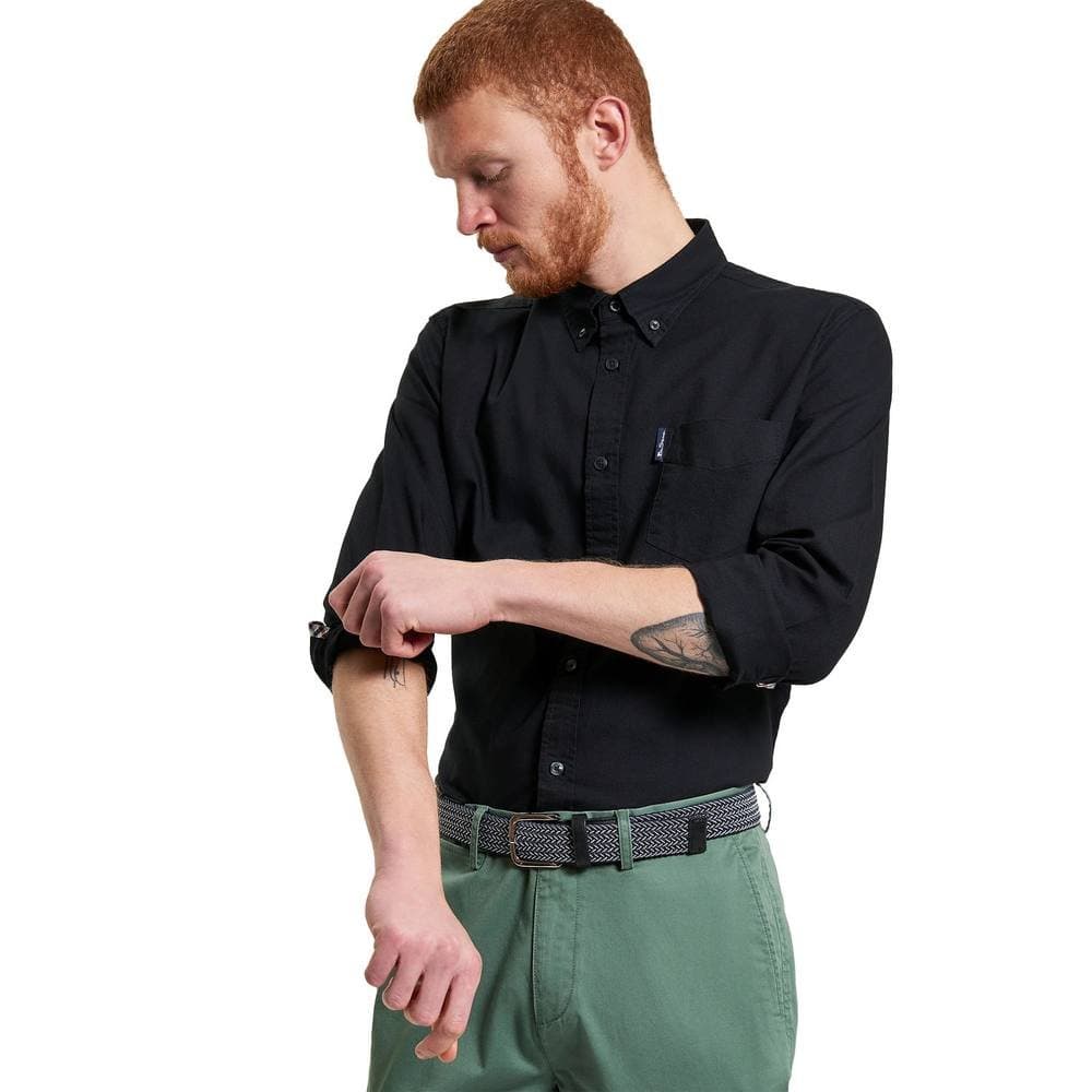 Ben Sherman Ben Sherman Men's Signature Oxford Long-Sleeved Shirt in Black