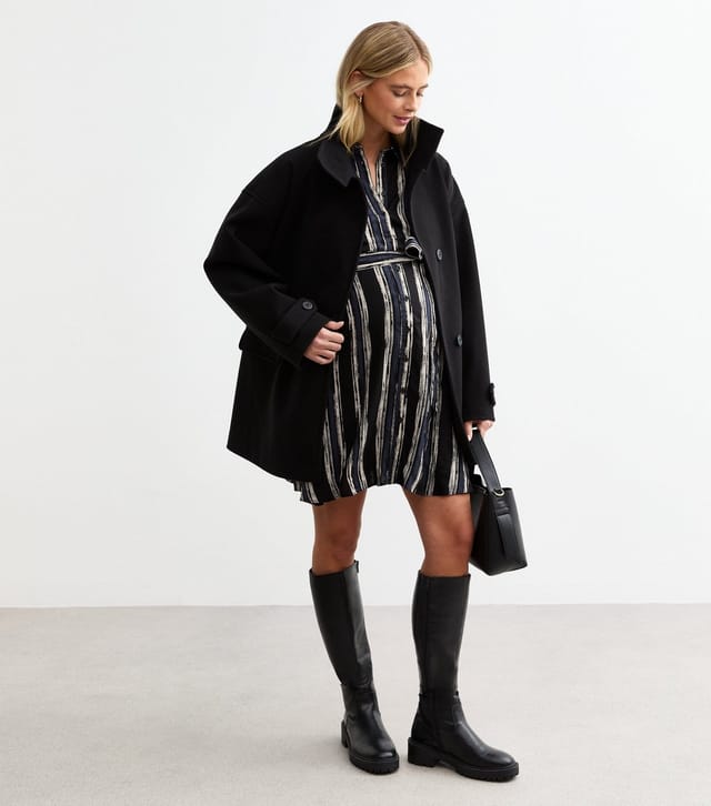 New Look Women's Maternity Black Striped Shirt Dress New Look - 3