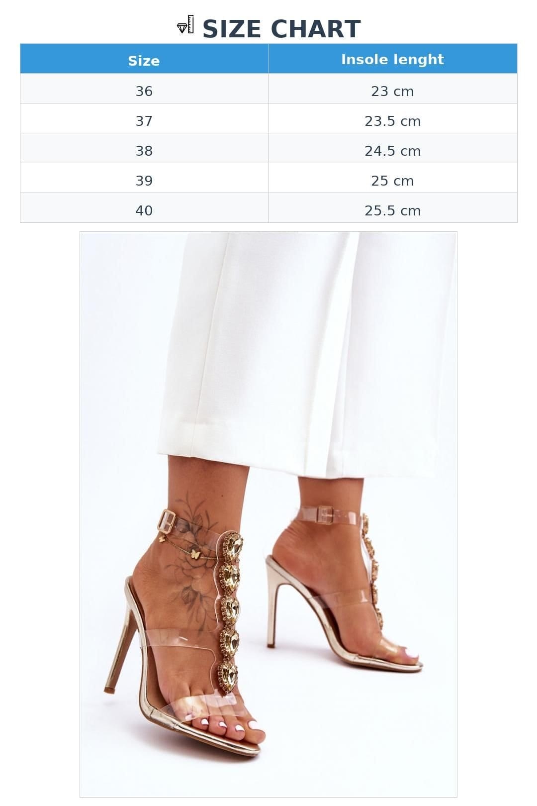 Love Lace Love Lace Women's Stiletto Heel Rhinestone Sandals with Insole for Comfort in Gold - 4