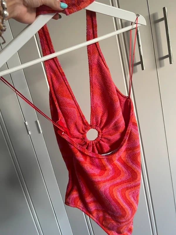 Zara Zara red orange pink halter neck bodysuit