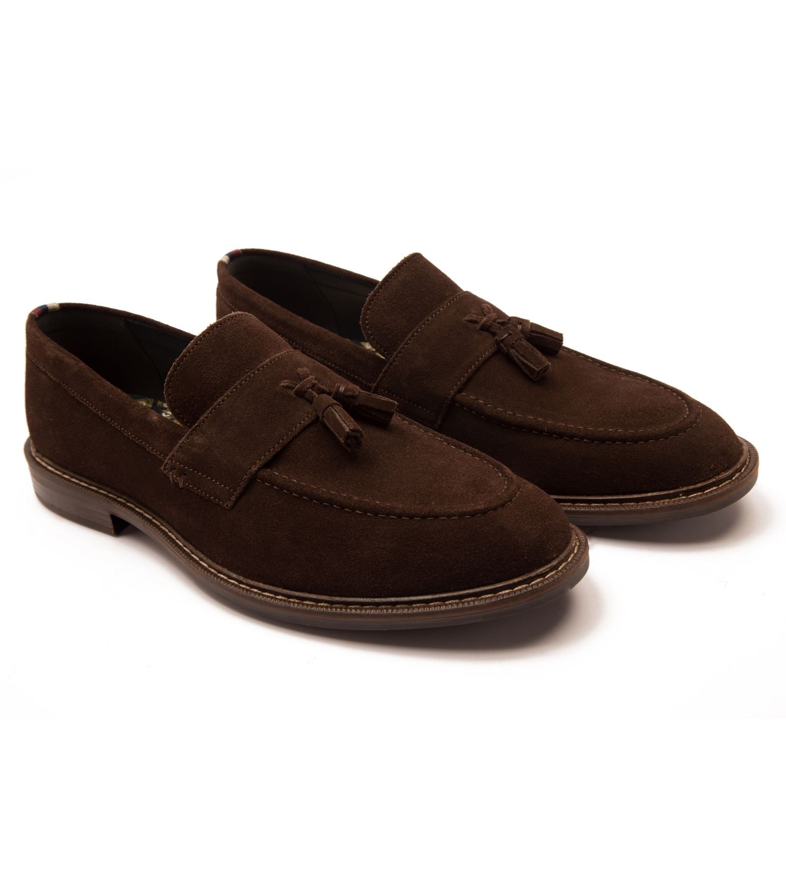 Thomas Crick Thomas Crick Men's 'Clinton' Suede Leather Tassel Formal Loafer Shoes in Brown - 4