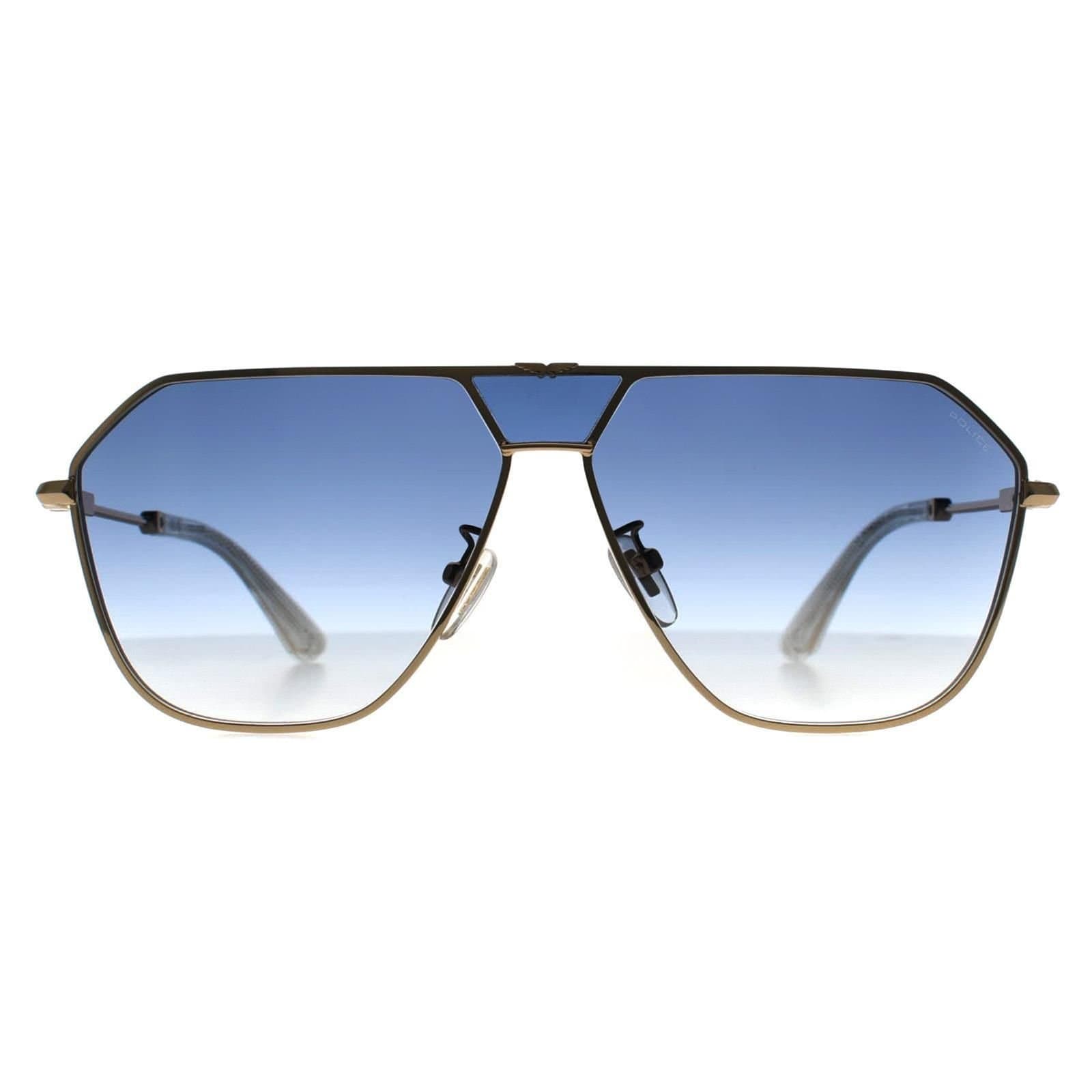 Police Police Men's Aviator Shiny Pink Gold Blue Gradient SPLL89 Horizon 8