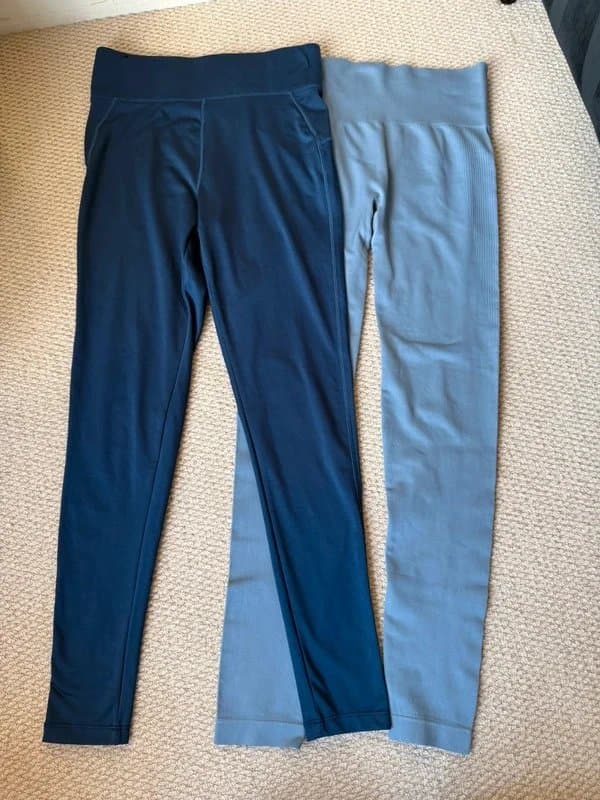 New Look Woman's two pairs of blue athletic leggings - Size S