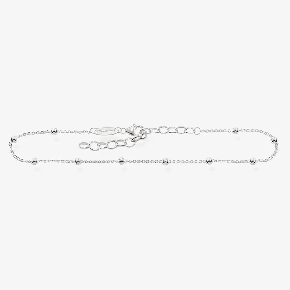 Thomas Sabo THOMAS SABO Women's Silver 10 Ball Chain Anklet AK0002-001-12-L