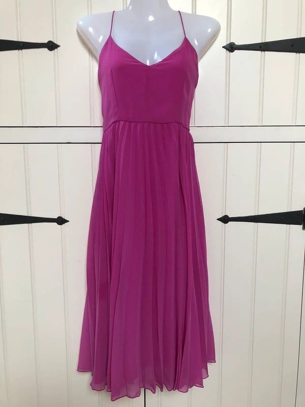 ASOS Fuchsia Pink Chiffon Midi Dress