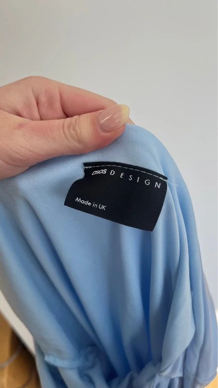 ASOS Asos blue asymmetrical ruched dress UK4-6 - 1