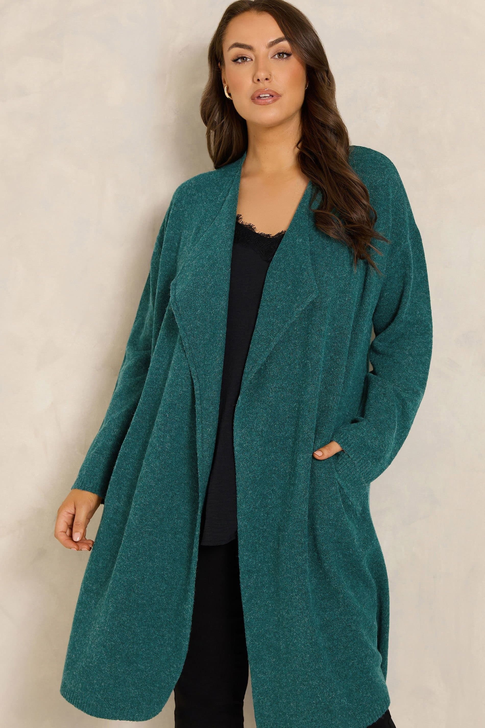 Evans Evans Women's Waterfall Cardigan in Teal