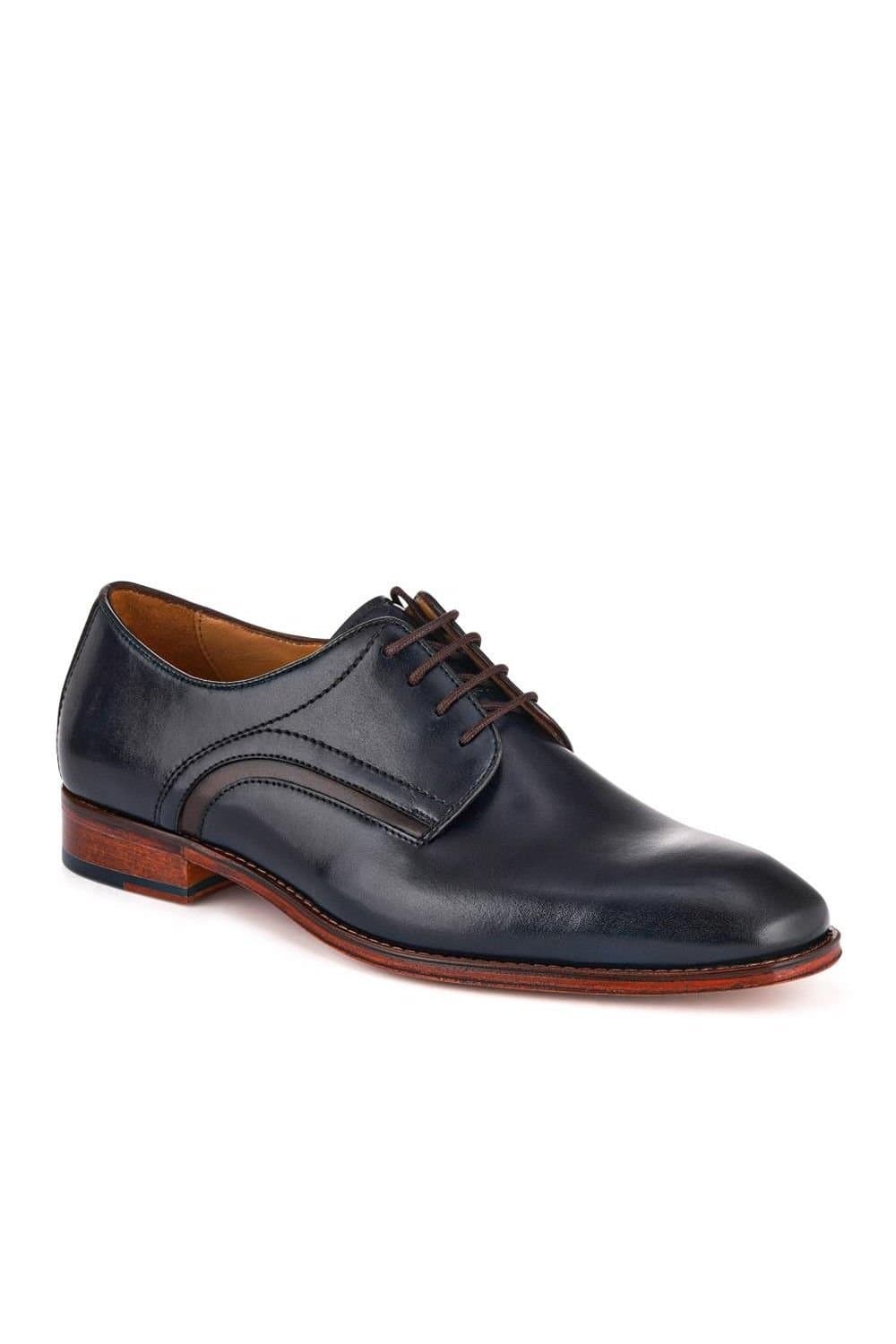 Jones Bootmaker Jones Bootmaker Men's Jammer Smart Leather Lace-Up Shoes in Navy