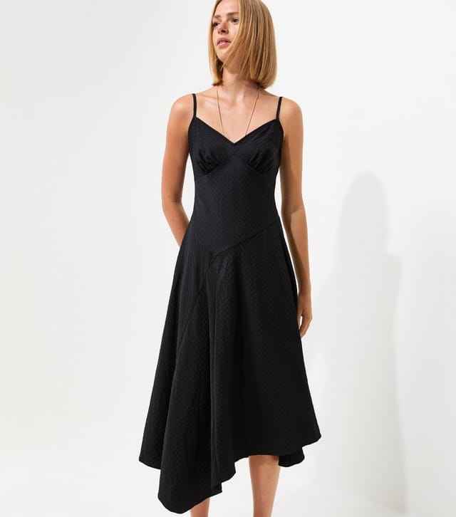 New Look Women's Black Asymmetric Hem V-Neck Midi Dress New Look - 3