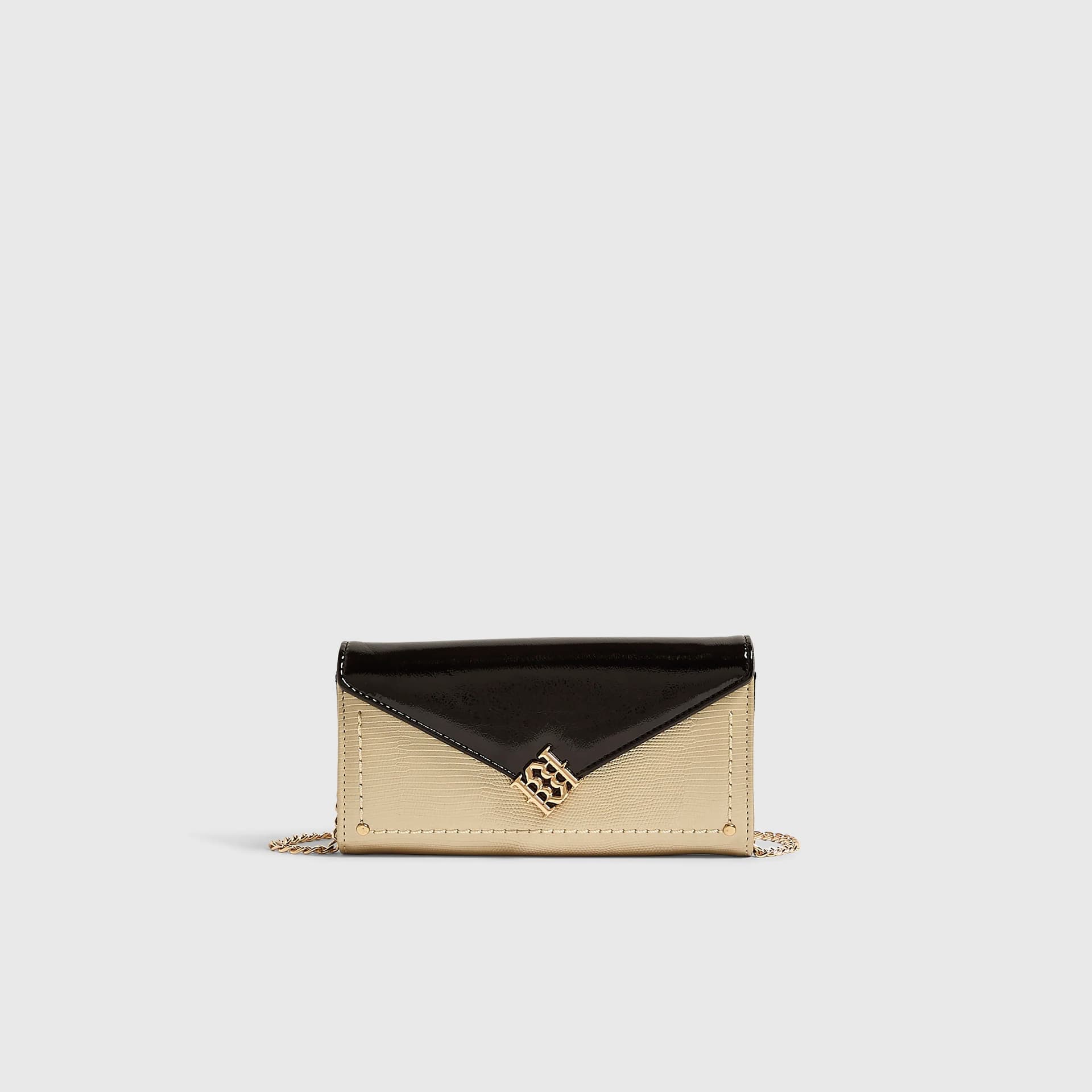 River Island River Island Womens Gold Flap Crossbody Purse