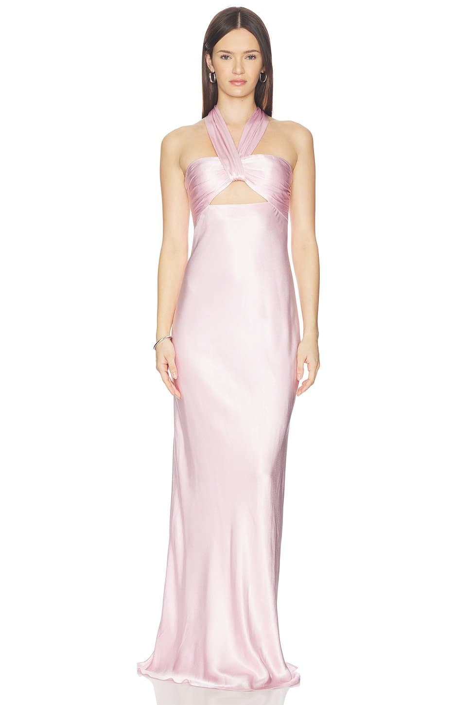 revolve La Lune Ruched Halter Maxi Dress