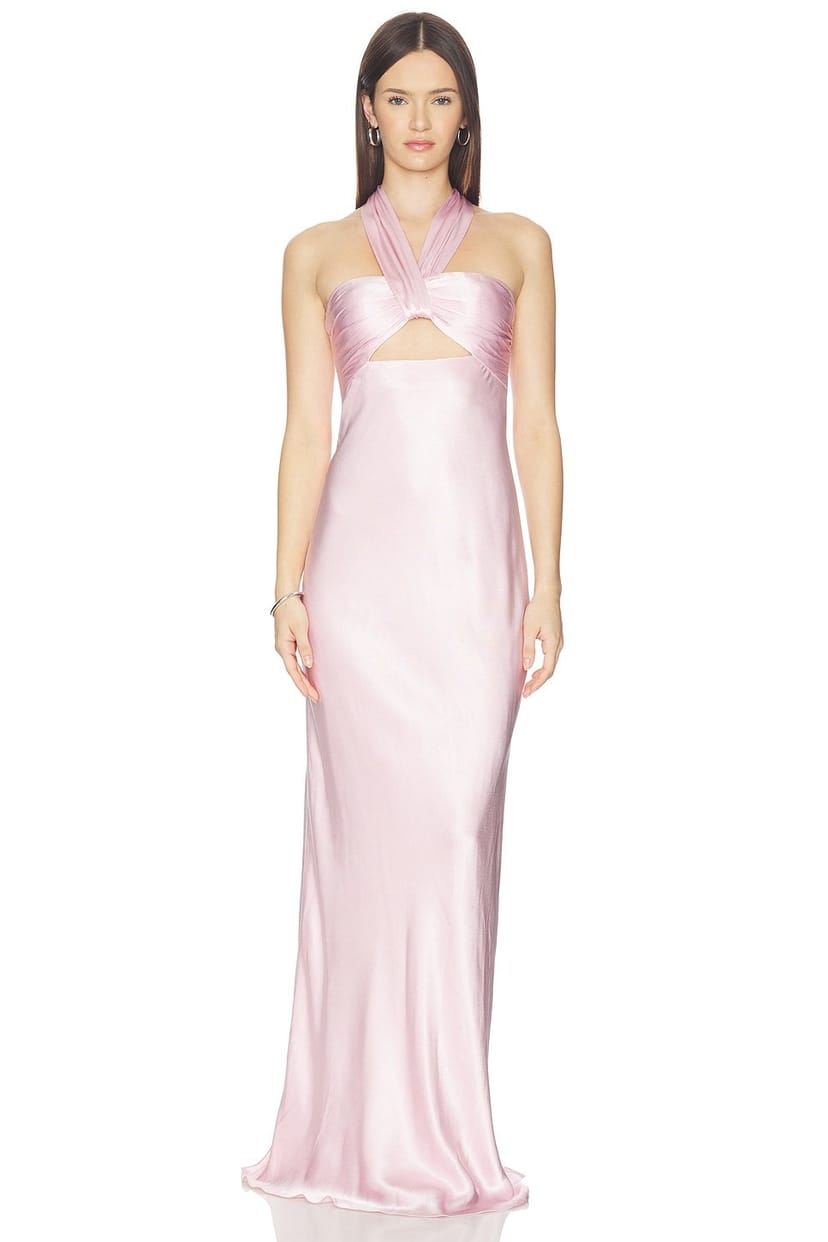 revolve La Lune Ruched Halter Maxi Dress - 1