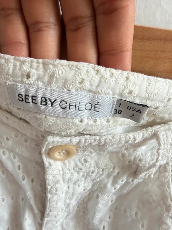 See By Chloé See by Chloé white broderie anglaise shorts FR 38