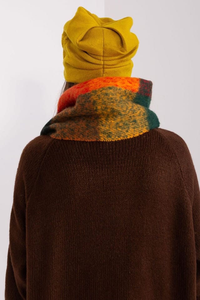 Love Lace Love Lace Women's Warm Winter Cashmere Beanie Hat with Decorative Rhinestone Applique in Mustard - 3