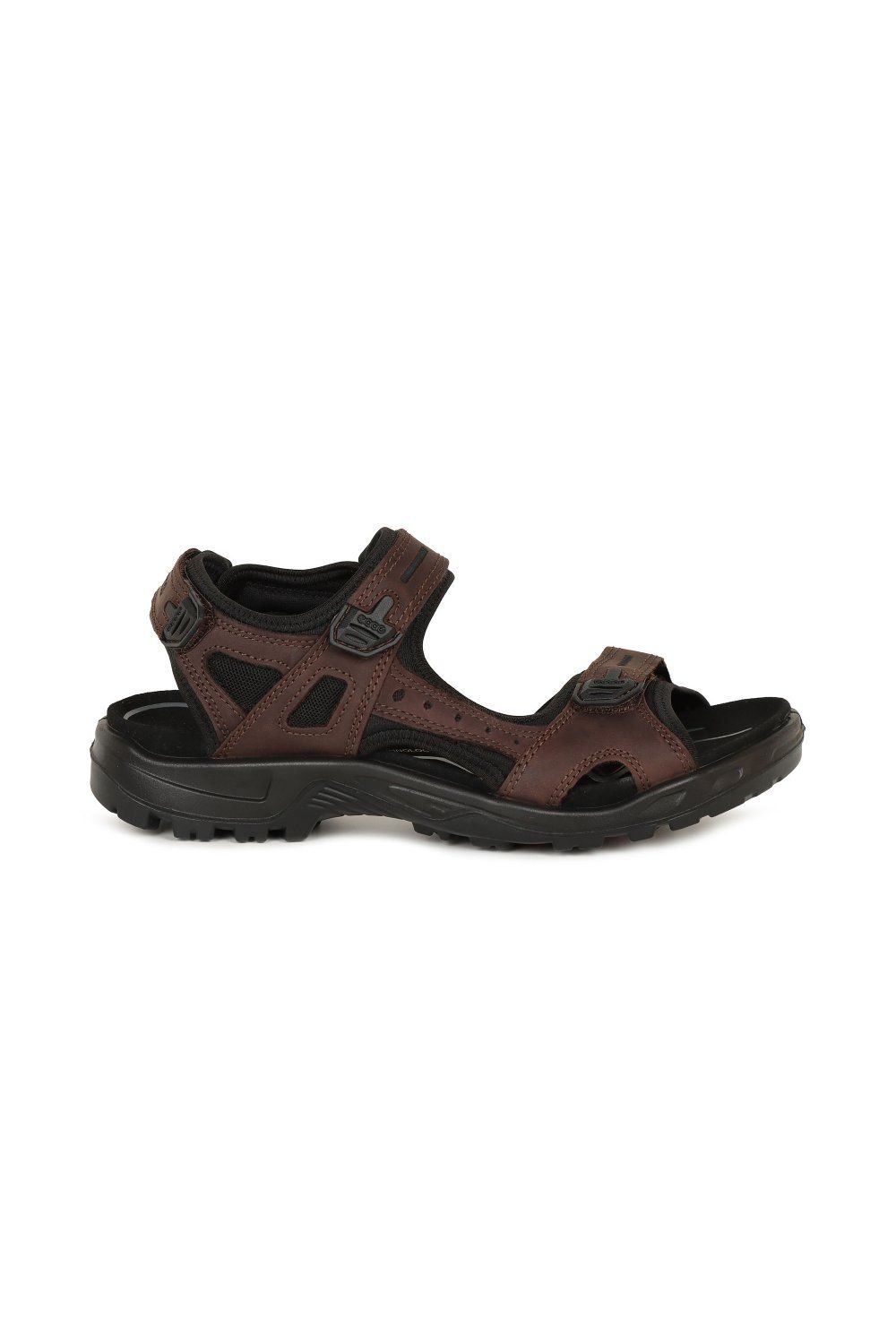 ECCO Ecco Men's 'Yucatan' Rip Tape Fastening Sandals in Chocolate - 4