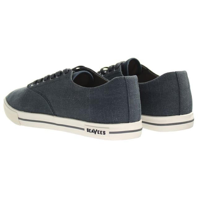 Seavees Seavees Men's Hermosa Plimsoll Standard Lace-Up Navy Synthetic Trainers in Blue - 3