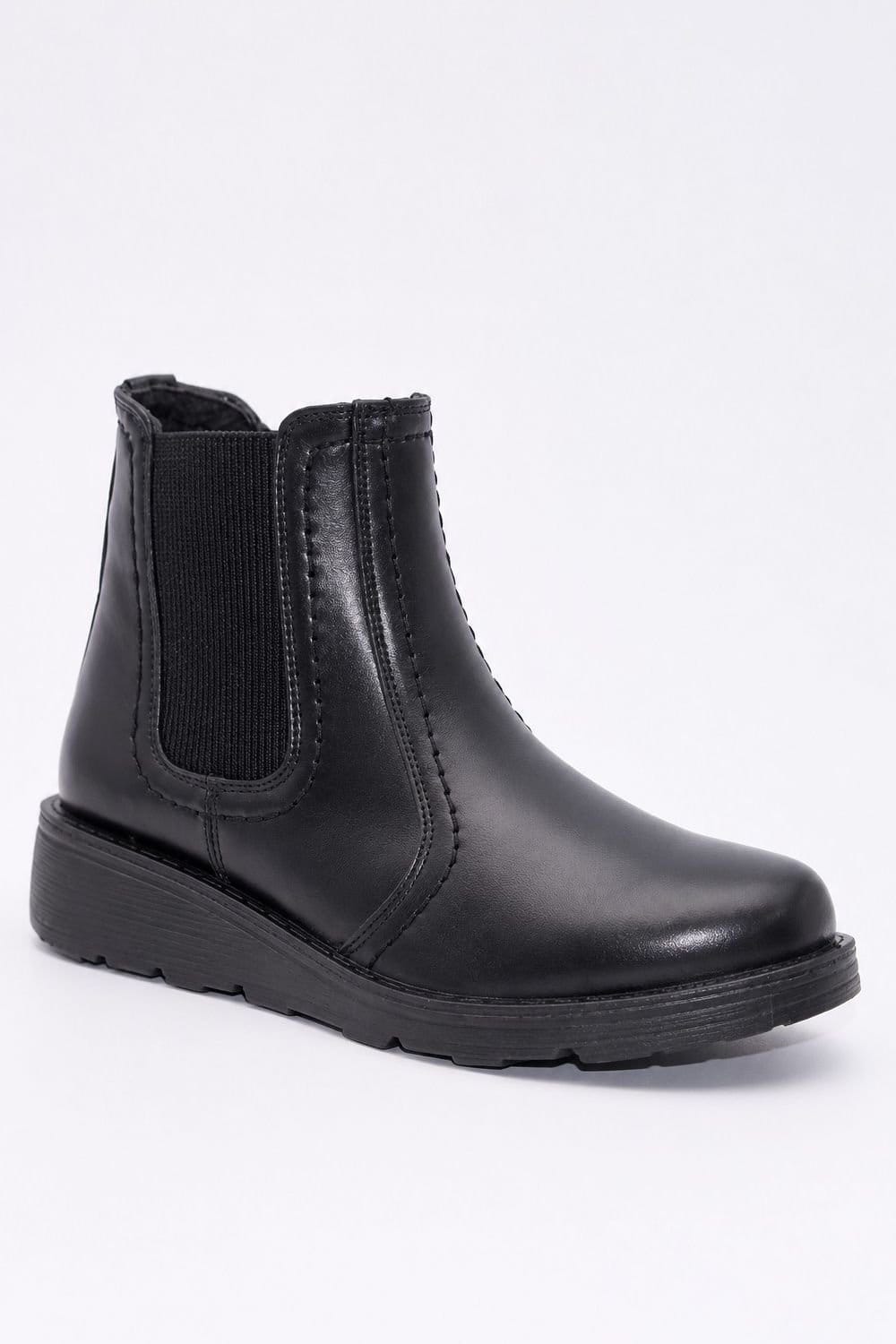 Spot On Spot On Women's Chelsea Ankle Boots with Elastic Side Panels in Black - 1