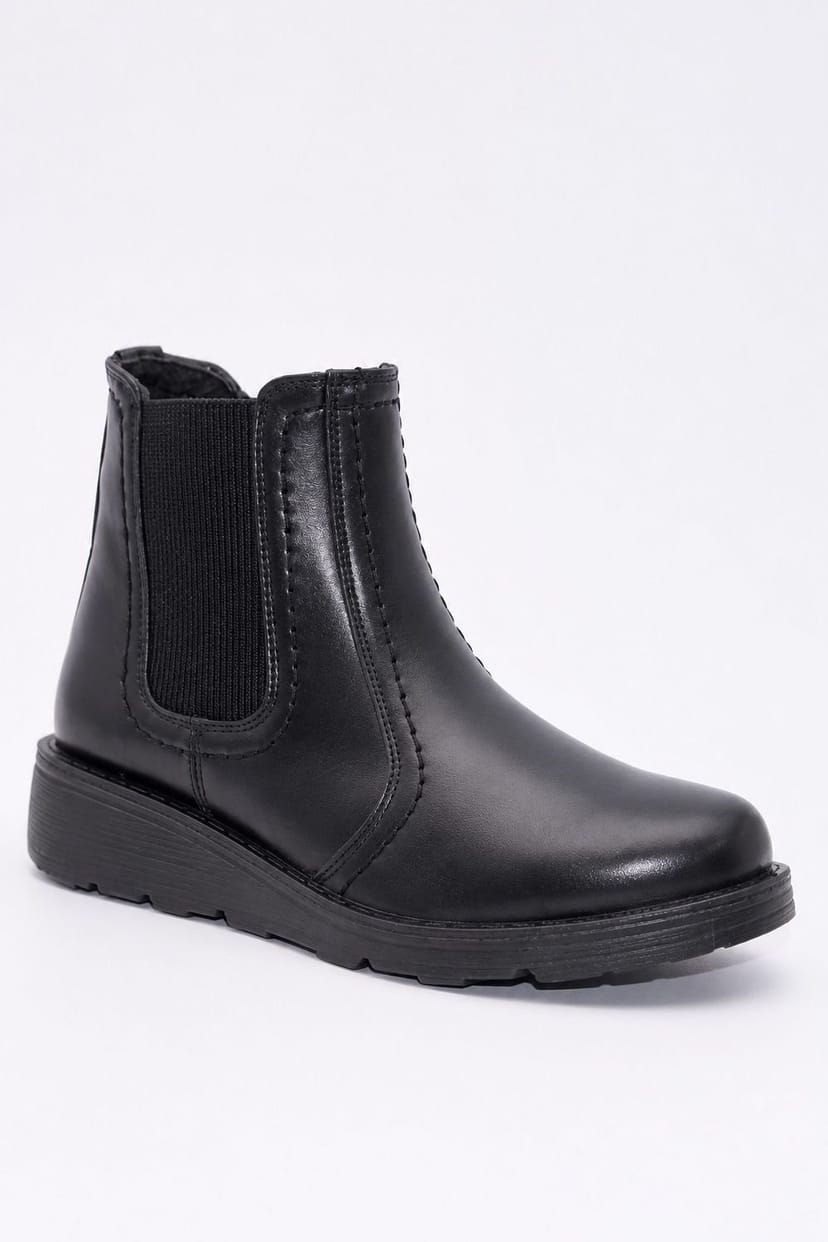 Spot On Spot On Women's Chelsea Ankle Boots with Elastic Side Panels in Black - 1