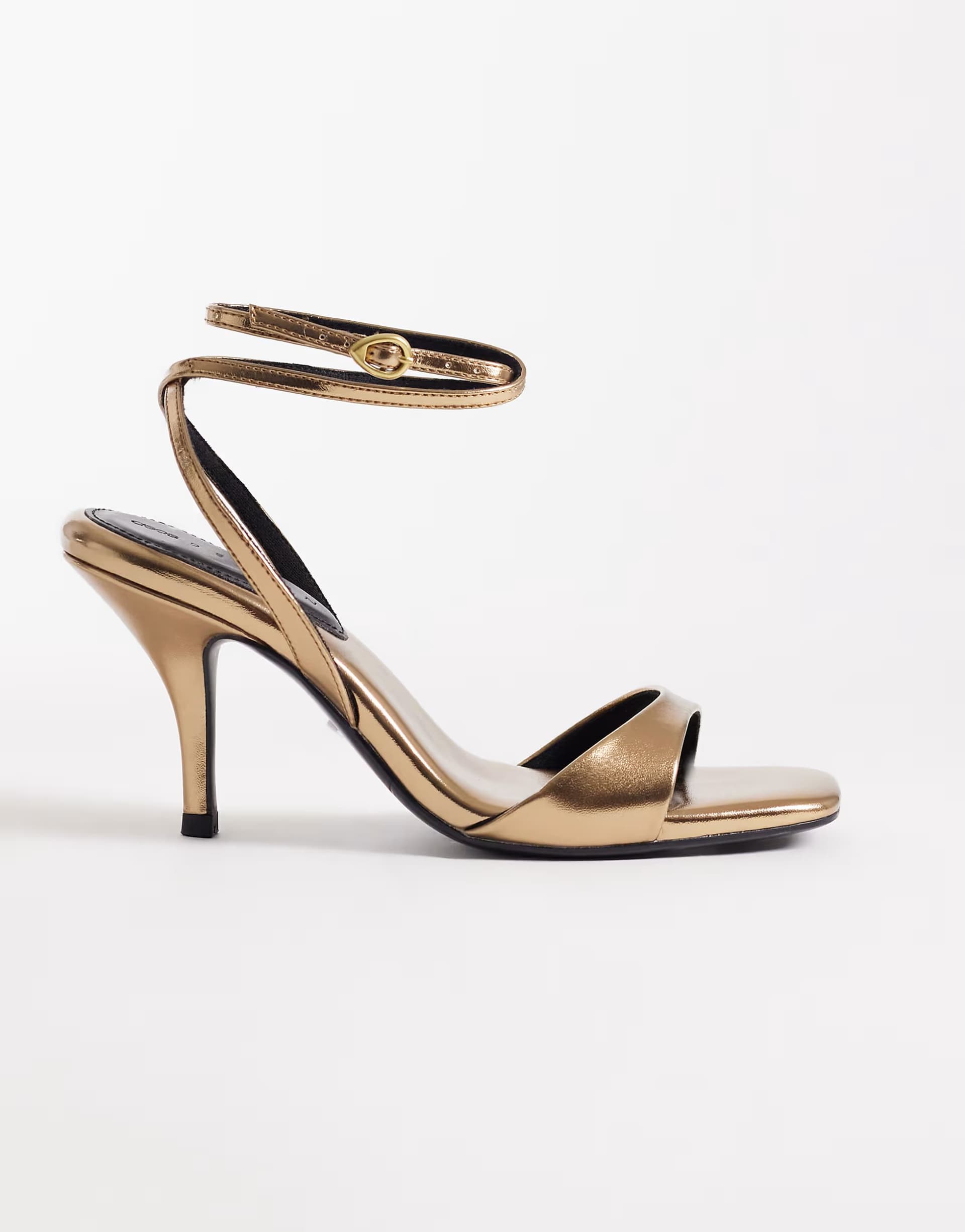 ASOS ASOS Barely There Mid Heel Stiletto Sandals in Bronze