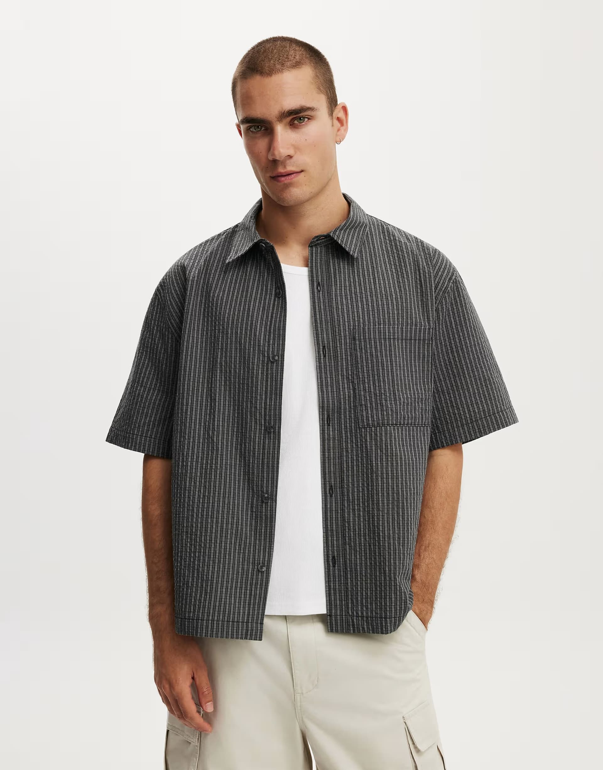 ASOS Cotton On darcy short sleeve shirt in mini check
