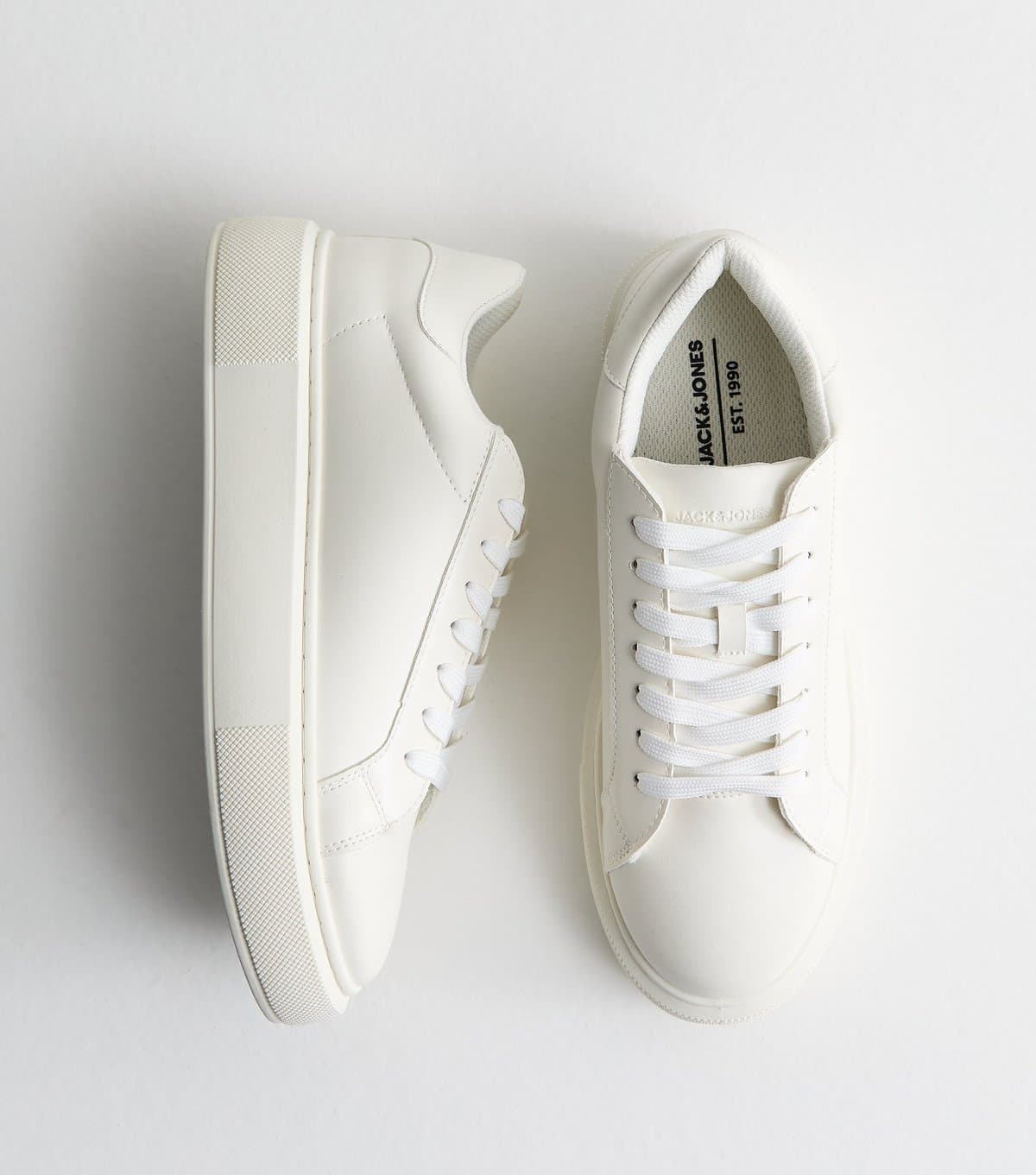 jack & jones Jack & Jones White Faux Leather Trainers
