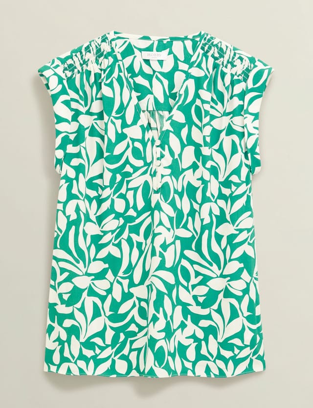 Hobbs London Hobbs London Women's Teresa Sleeveless V-Neck Top in Jade - 2