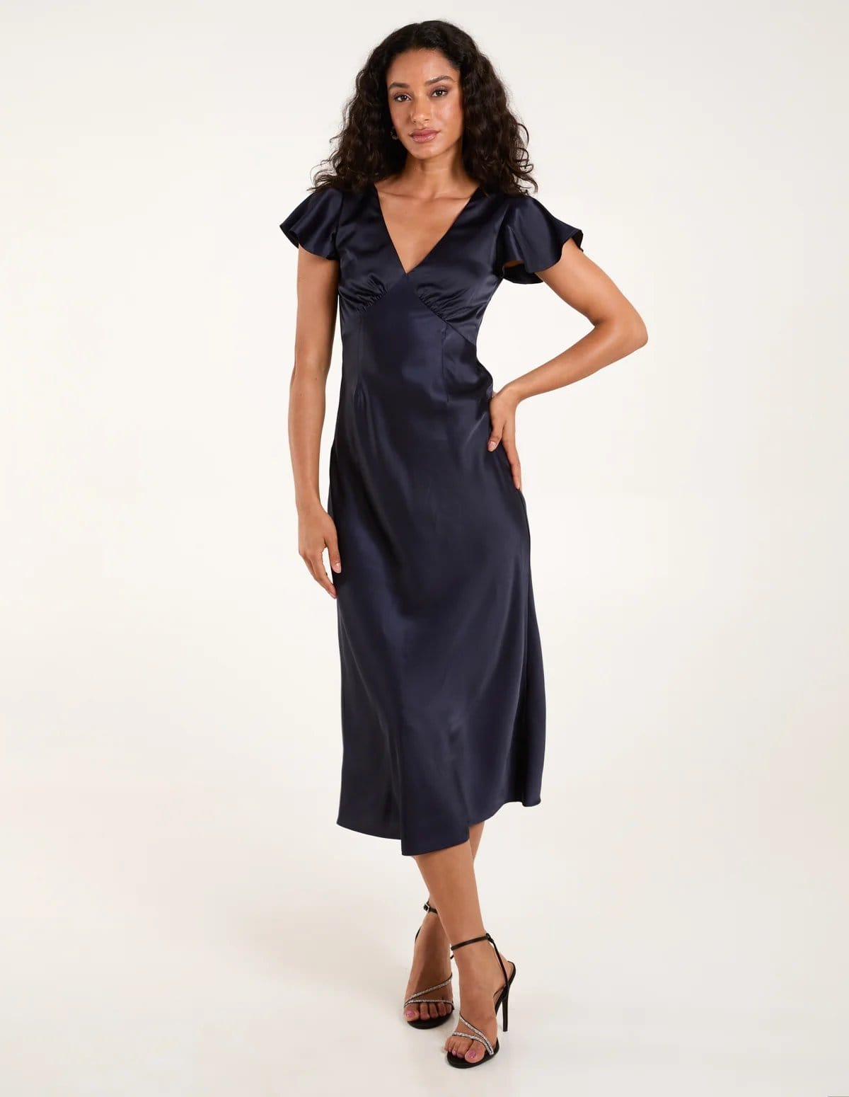 Blue Vanilla Luxe Angel Sleeve Midi Dress - 4
