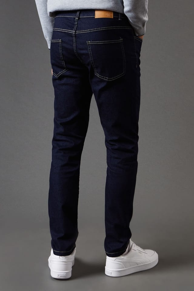 Burton Burton Men's Rinse Skinny Fit Jeans in Dark Blue - 3