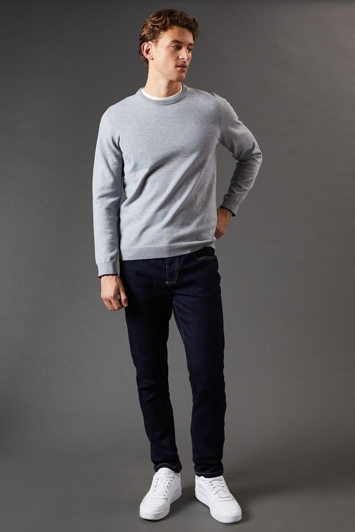 Burton Burton Men's Rinse Skinny Fit Jeans in Dark Blue - 4