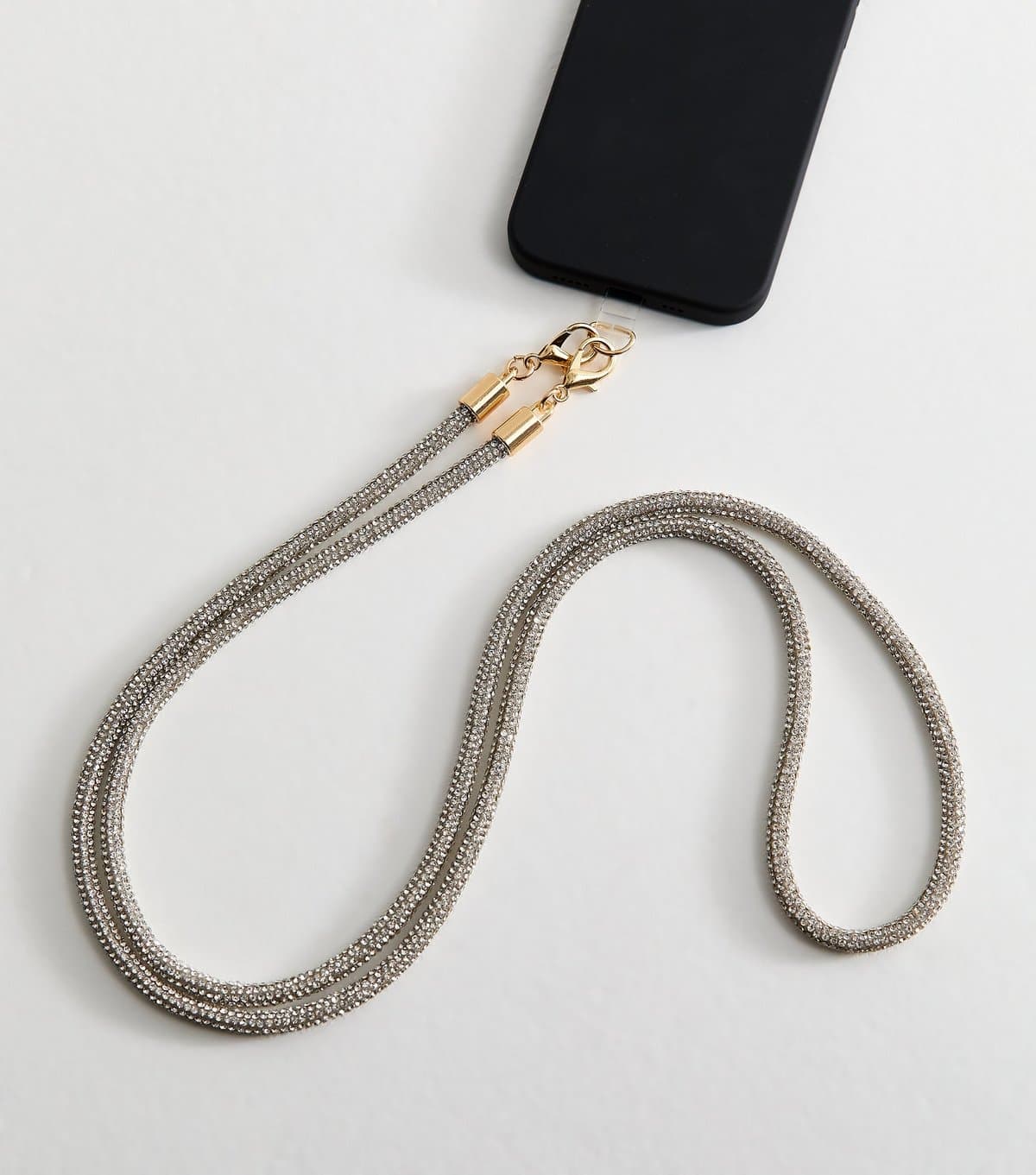 New Look Gold Diamante Embellished Phone Strap New Look