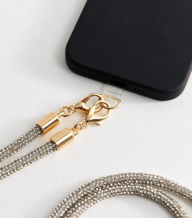 New Look Gold Diamante Embellished Phone Strap New Look - 2