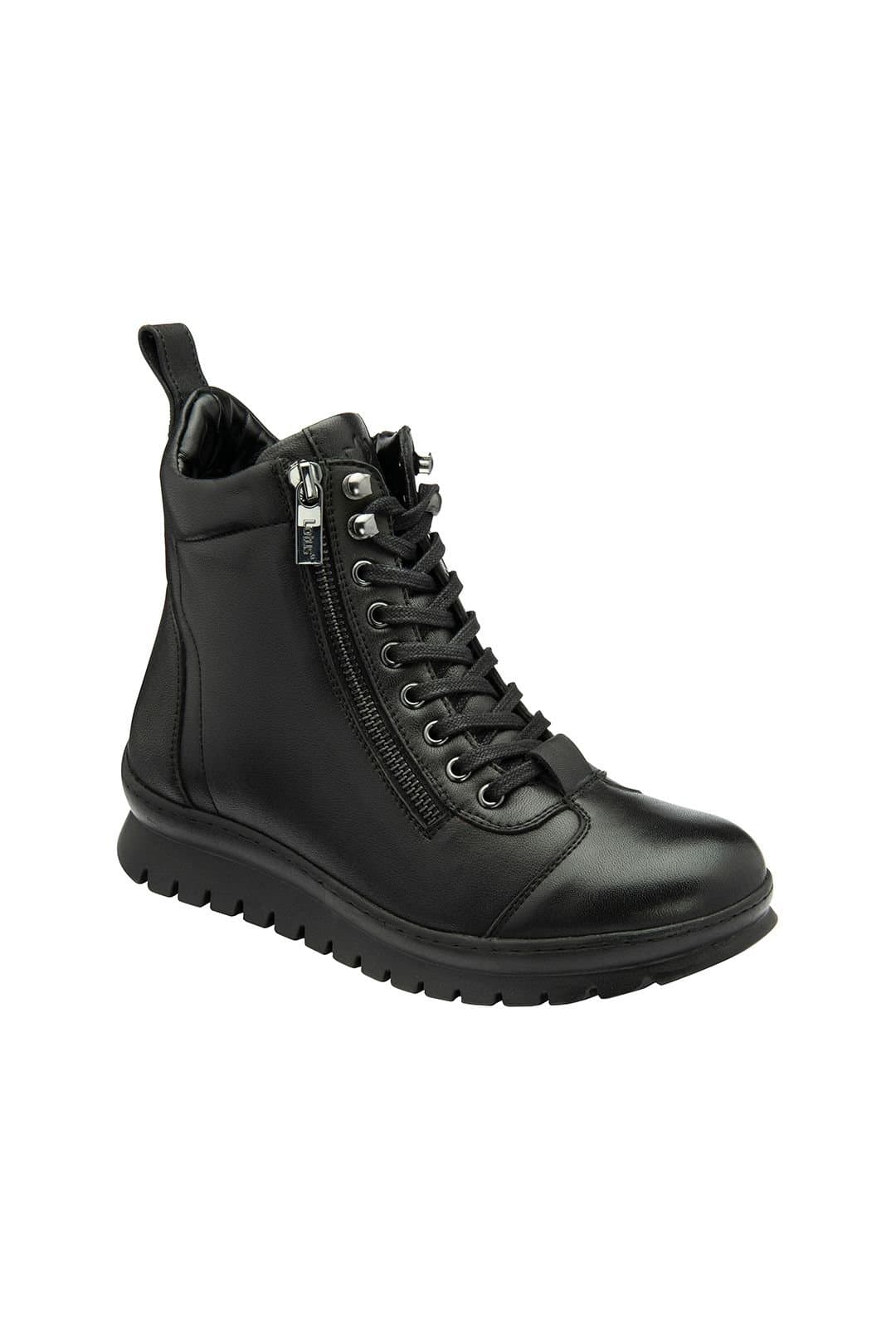 Lotus Lotus Women's 'Corsica' Leather Zip-Up Ankle Boots in Black